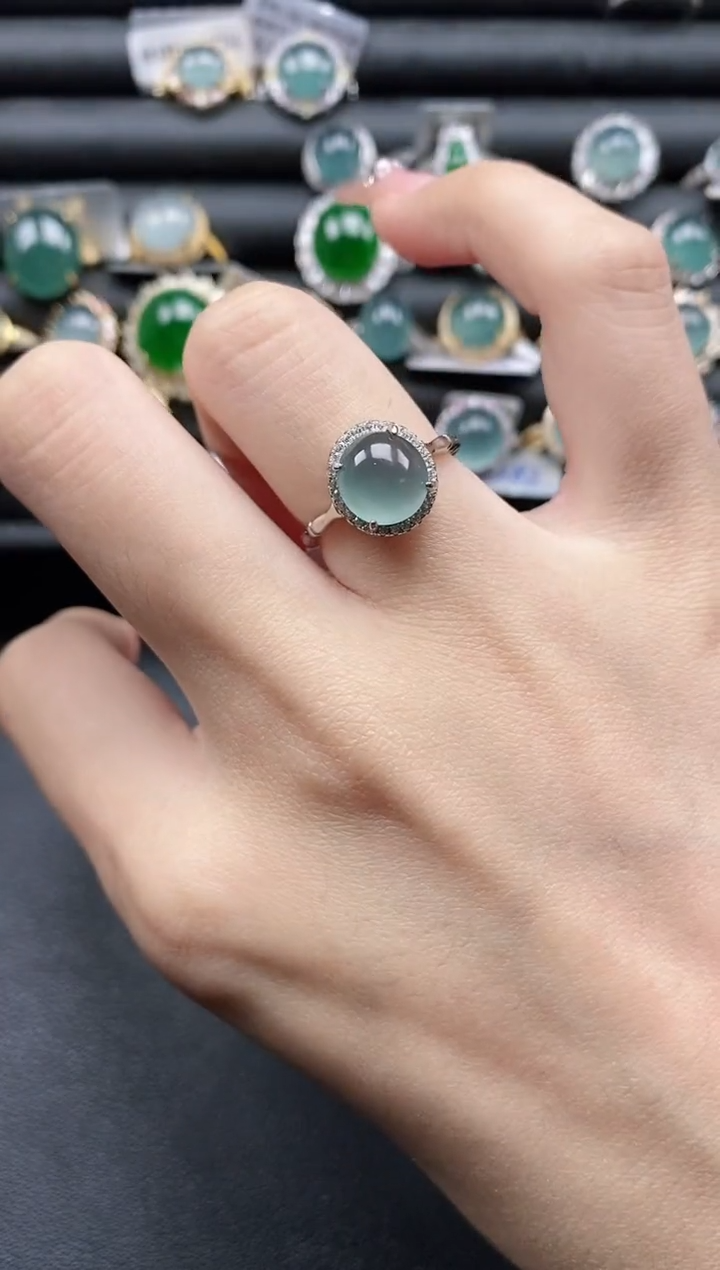 【闪购商品】翡翠戒指银S925镶嵌111111