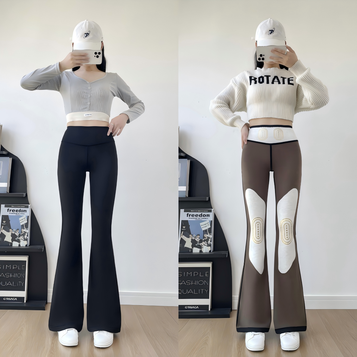 冬季加绒微喇裤新款高腰显瘦外穿爆款收腹提臀瑜伽鲨鱼女裤