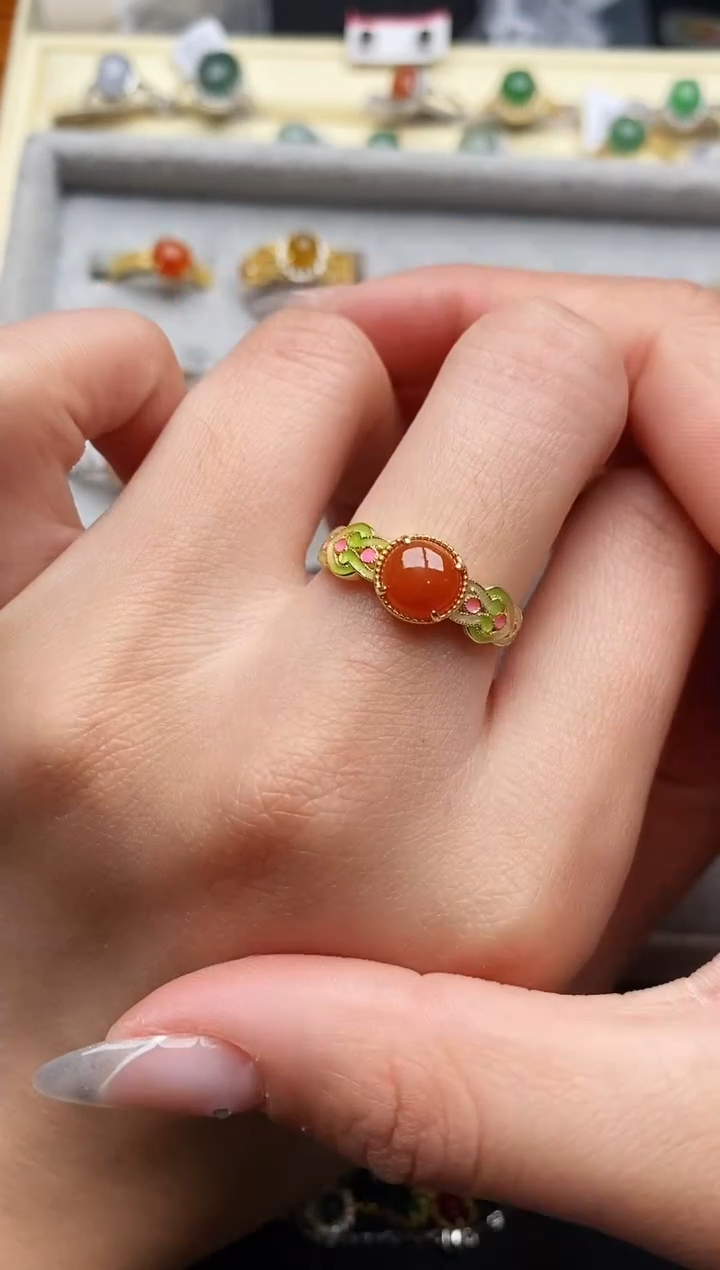 【闪购商品】翡翠戒指银S925镶嵌55555555555+6