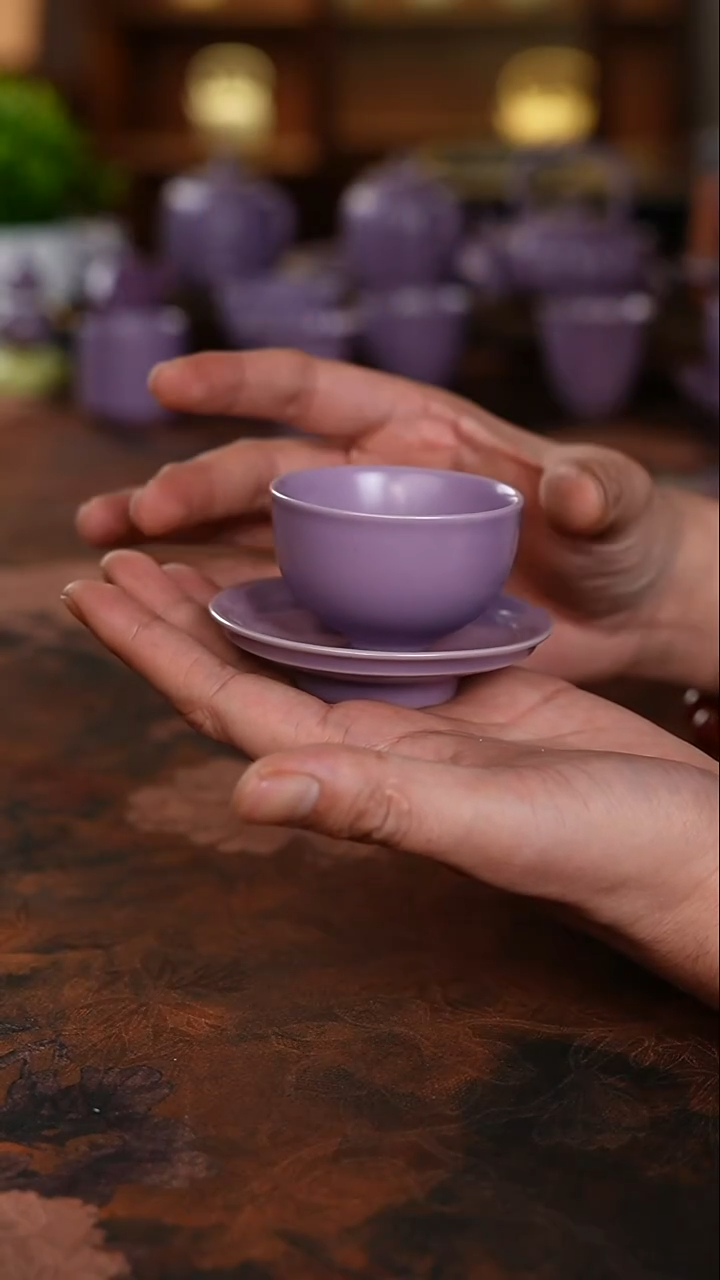 北溪堂聆云杯配杯垫-紫色