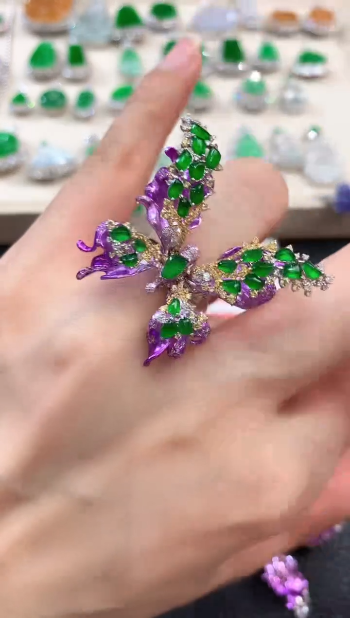 【闪购商品】翡翠戒指18K金镶嵌n153不退换