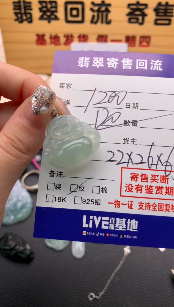 【闪购商品】翡翠颈饰18K金镶嵌21012957