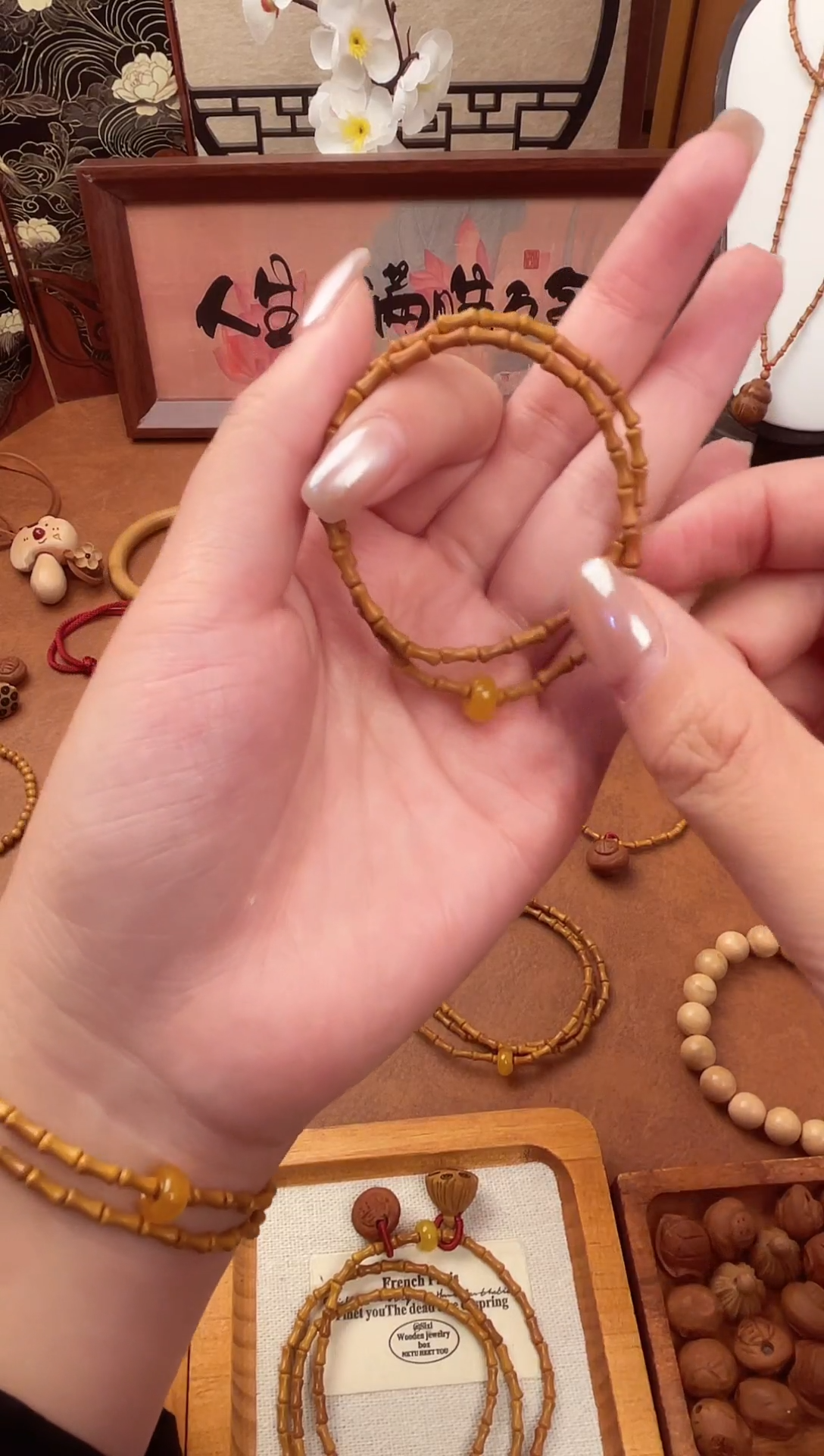 竹节手串一物一拍双圈素款加跑环