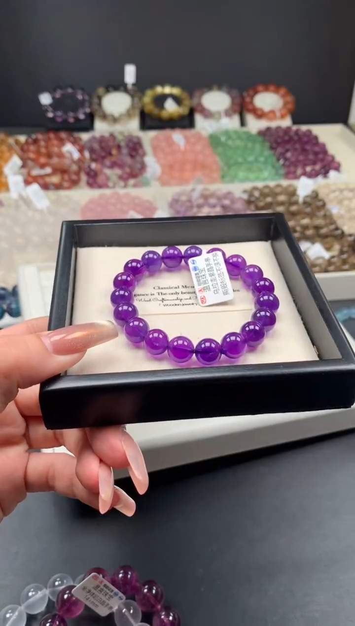 【闪购商品】水晶手链未镶嵌乌拉圭紫水10mm A35