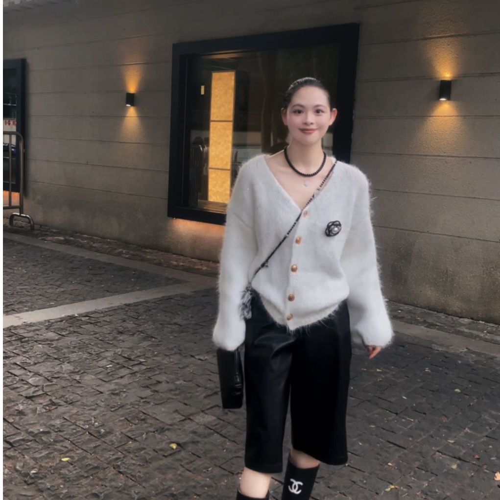 2517女毛针织衫秋季休闲拉链衫撞色宽松短款百搭