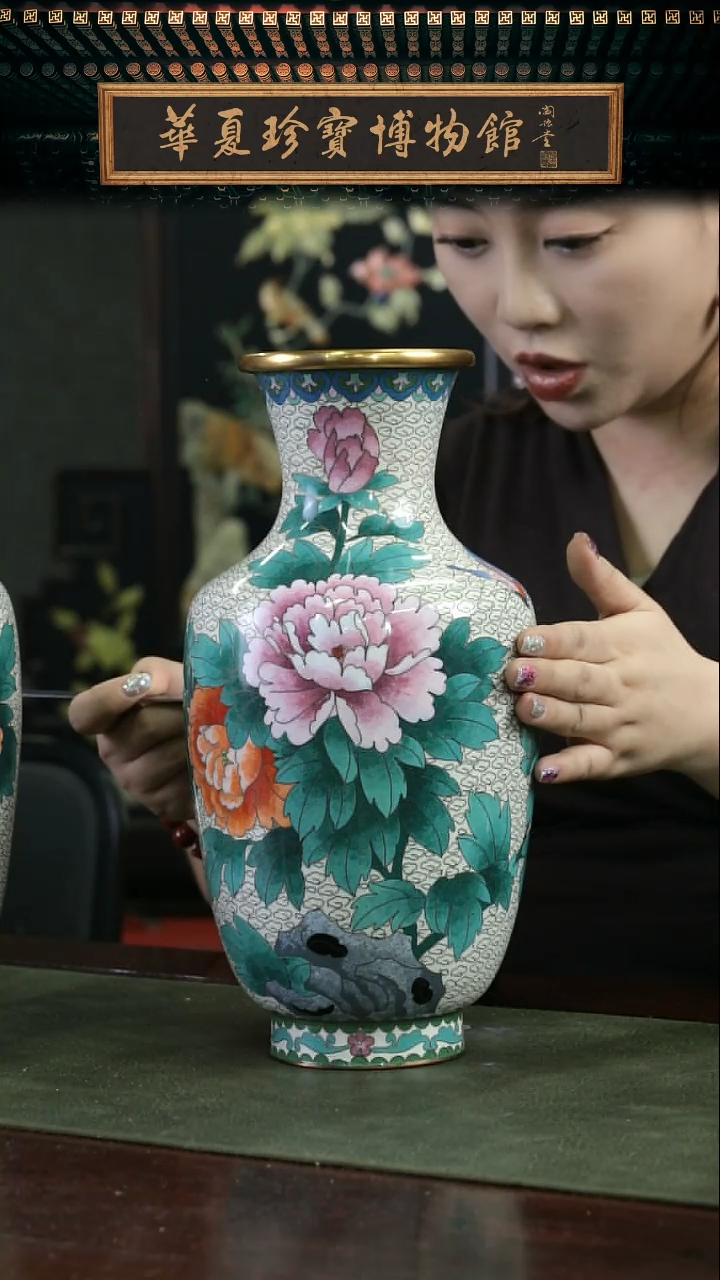 【闪购商品】非遗 景泰蓝赏瓶 米色大号桶子11202