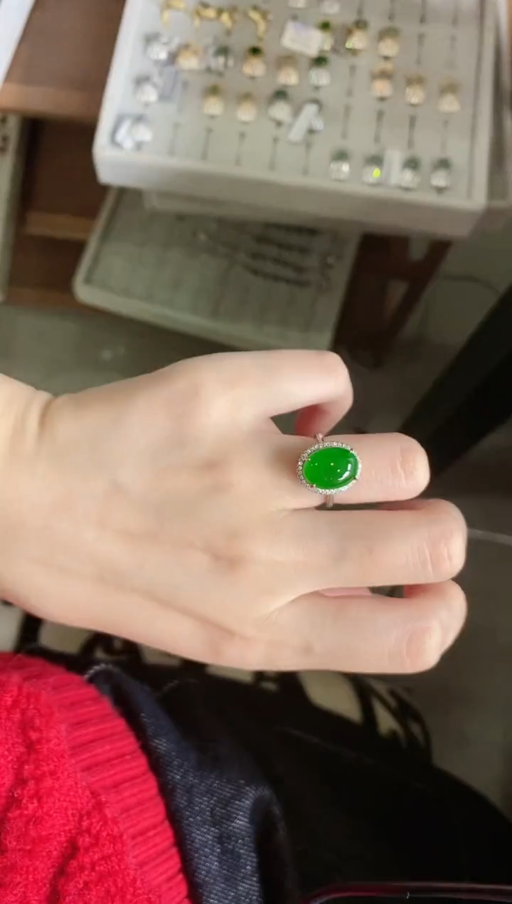 【闪购商品】翡翠戒指银S925镶嵌51151