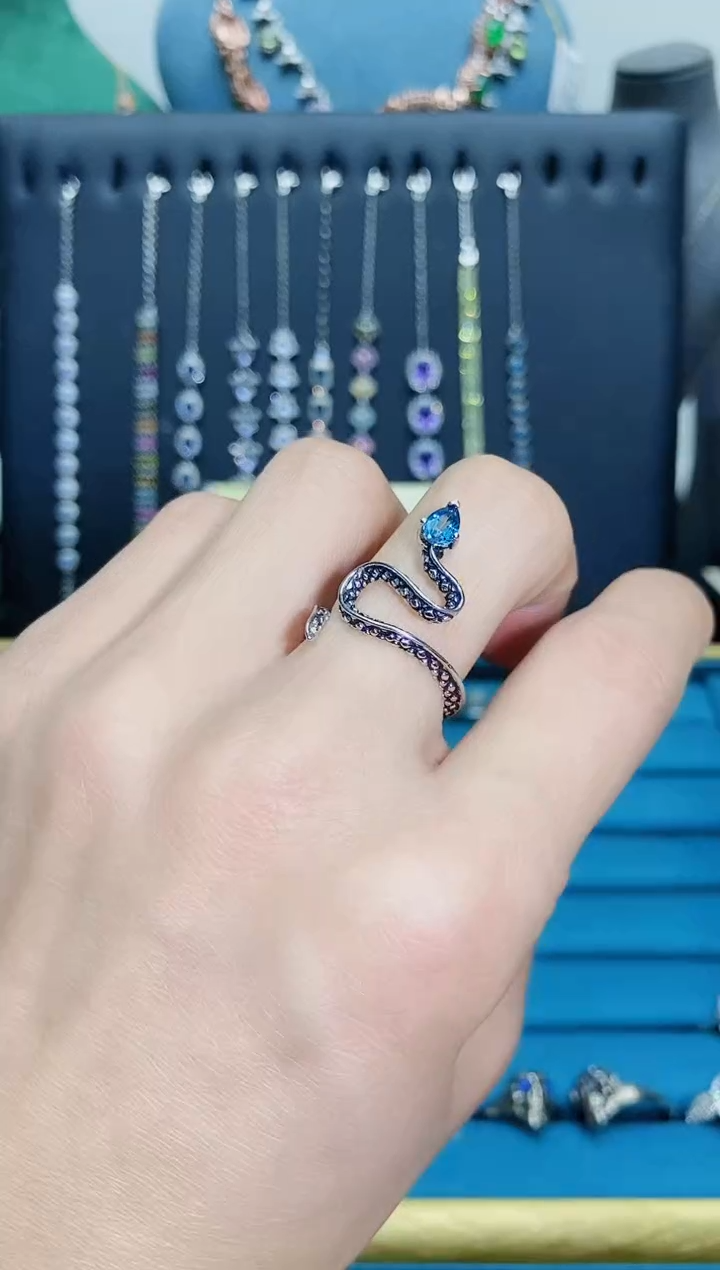 【闪购商品】托帕石戒指银S925镶嵌1121