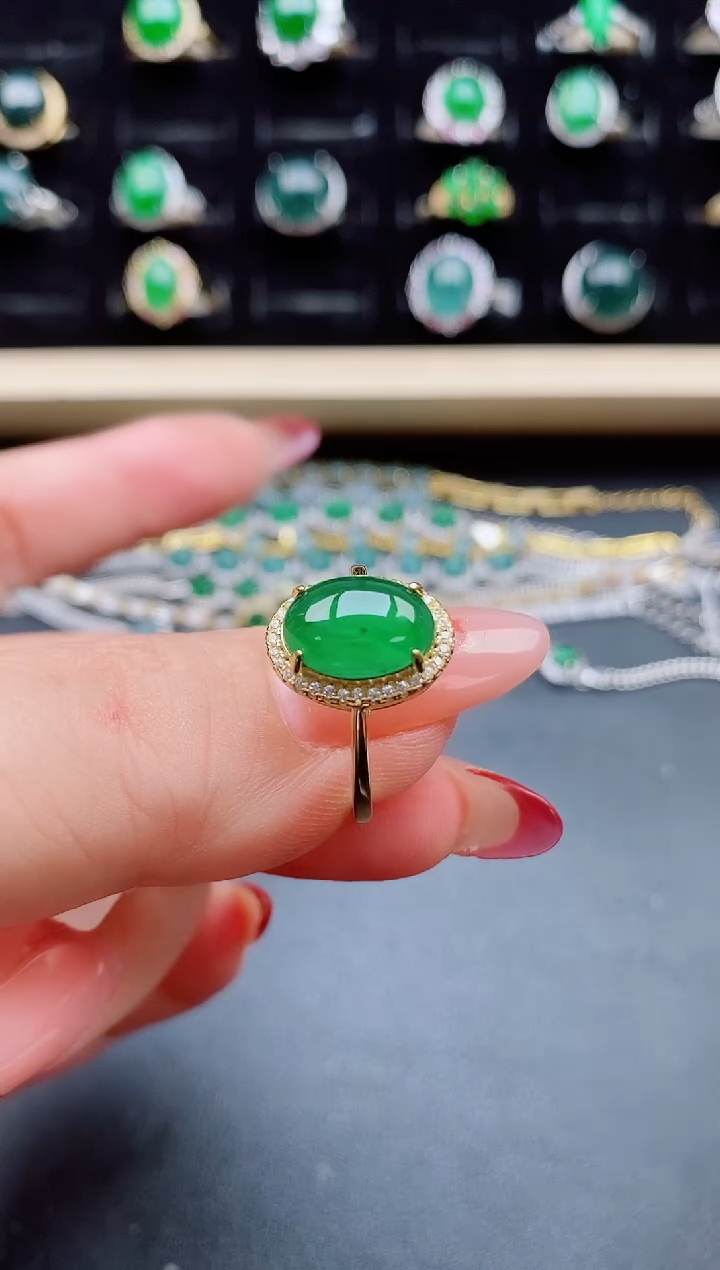 【闪购商品】翡翠戒指银S925镶嵌50805508