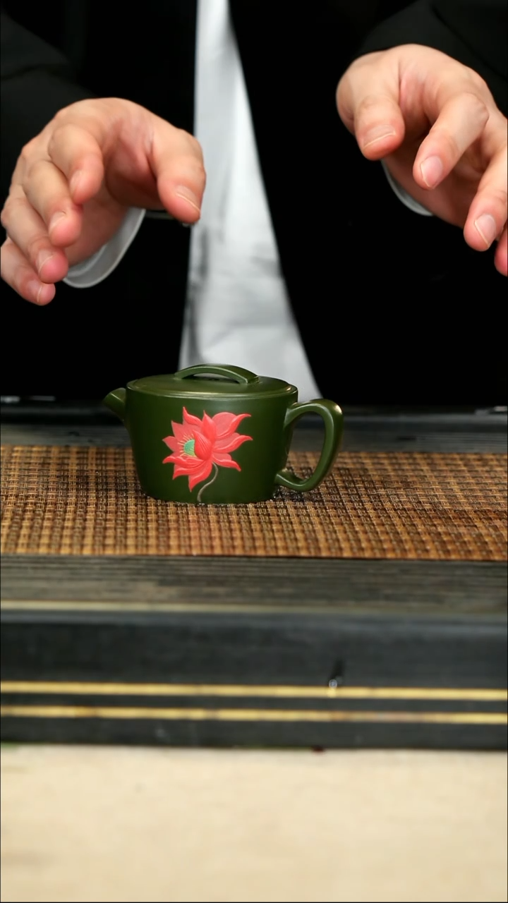 【闪购商品】紫砂茶壶27民国绿 荷花小汉瓦