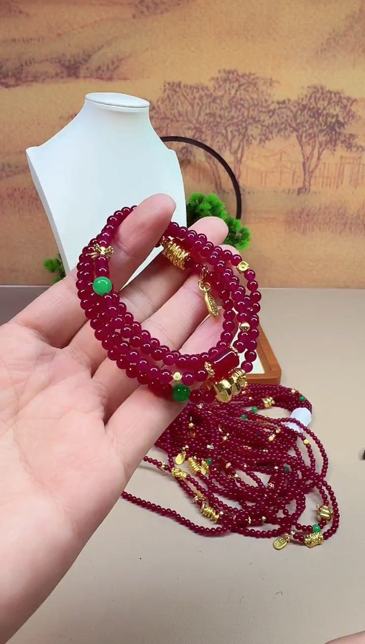 颈饰14K金镶嵌碧玺A164 