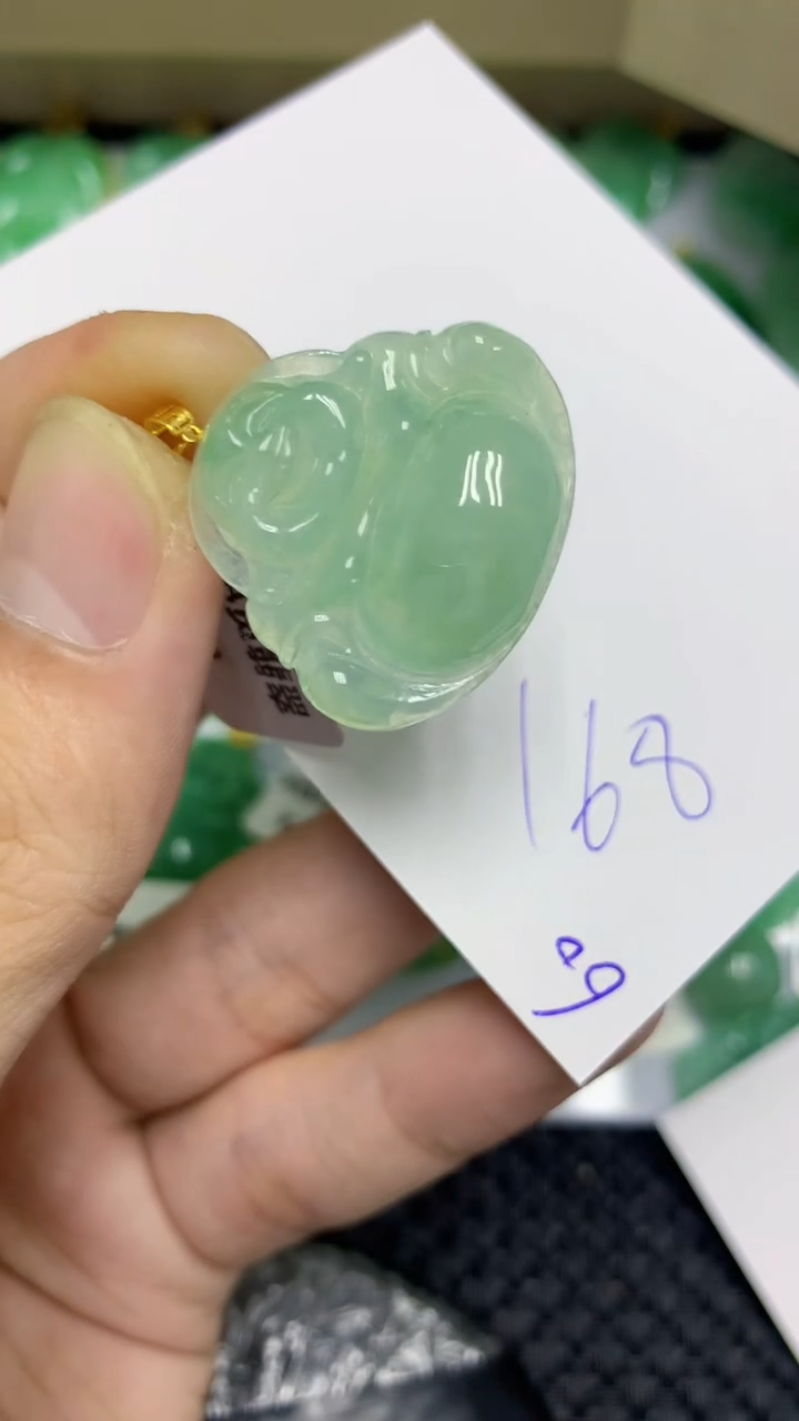 颈饰18K金镶嵌翡翠缅甸A货翡翠