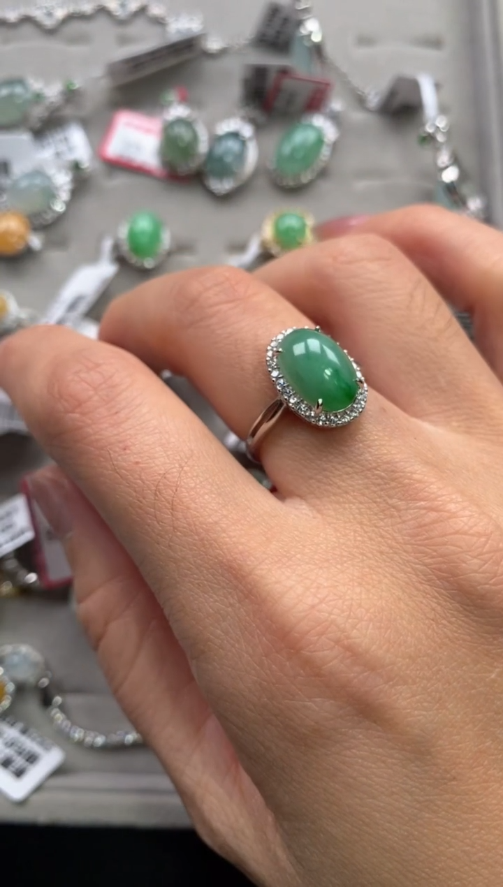 【闪购商品】翡翠戒指银S925镶嵌11111--1