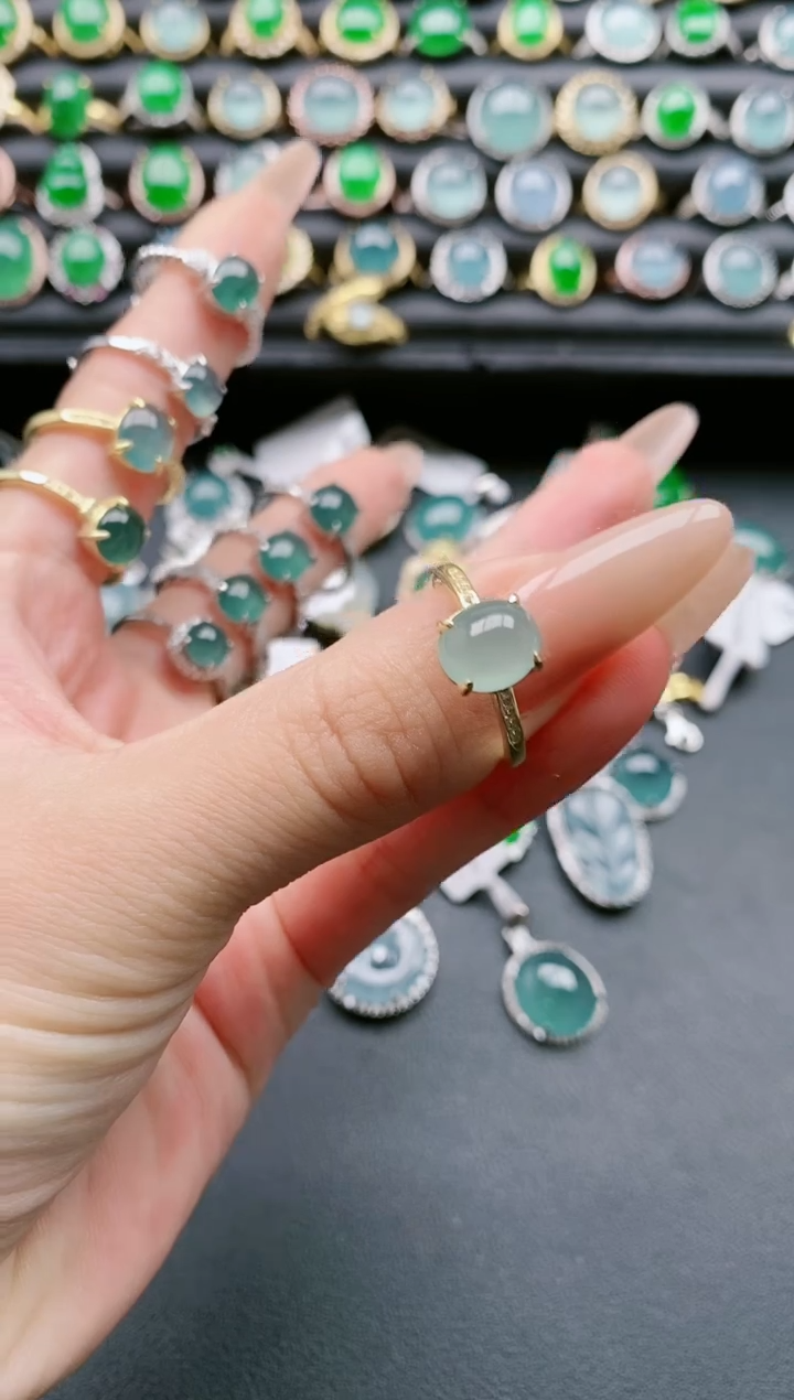 【闪购商品】翡翠戒指银S925镶嵌1111111