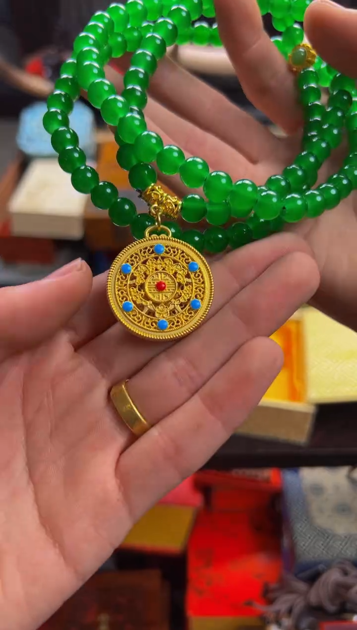 【闪购商品】翡翠颈饰未镶嵌—————————五福