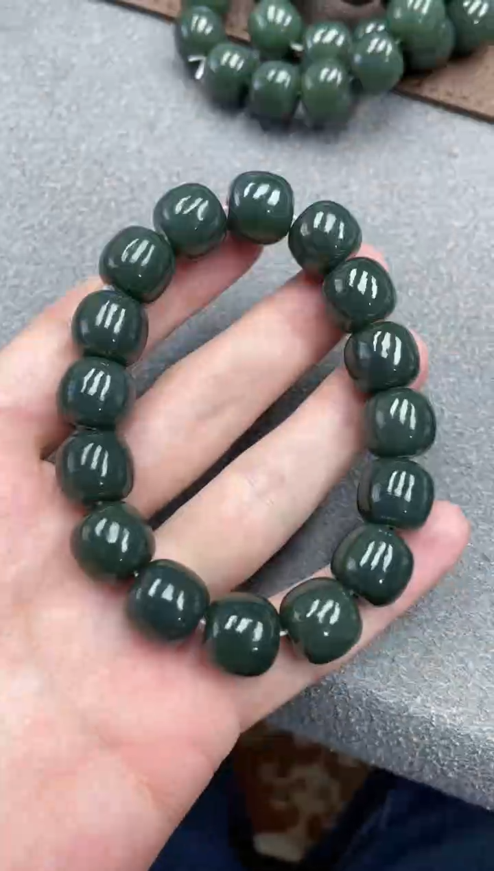 未镶嵌手串和田玉纯天然新疆且末蓝14老型