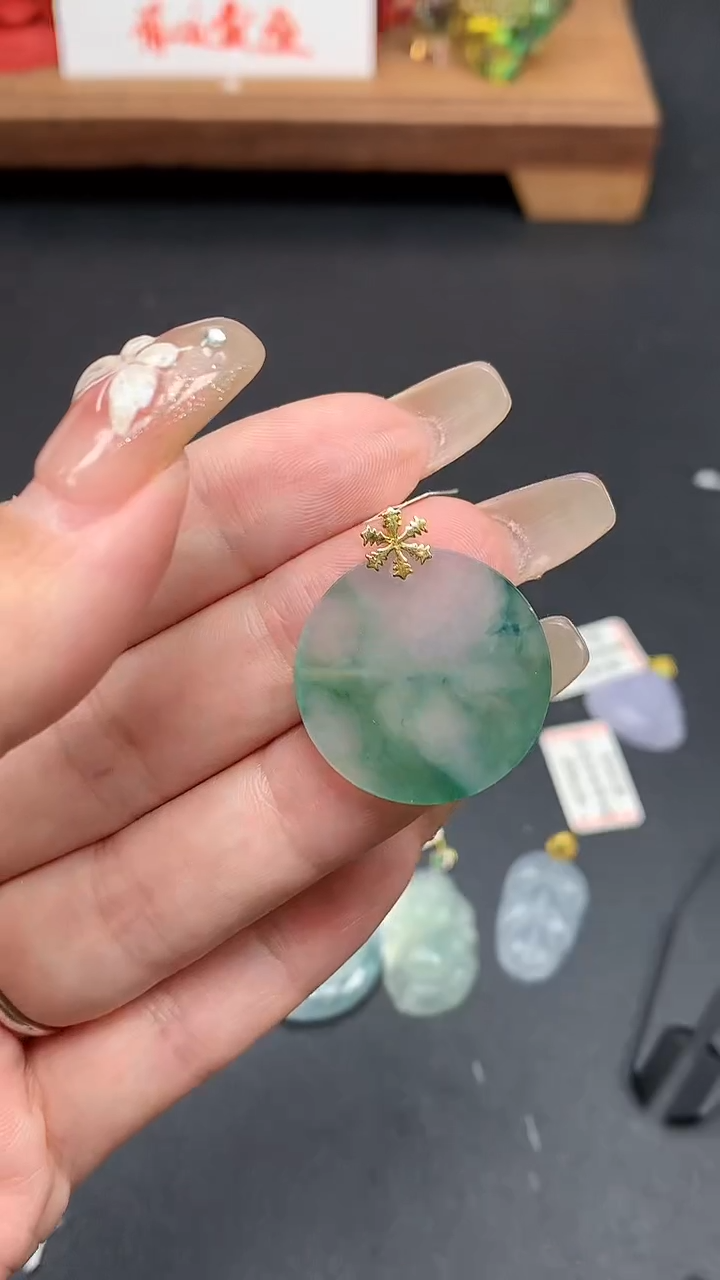 【闪购商品】翡翠耳饰18K金镶嵌MS152767