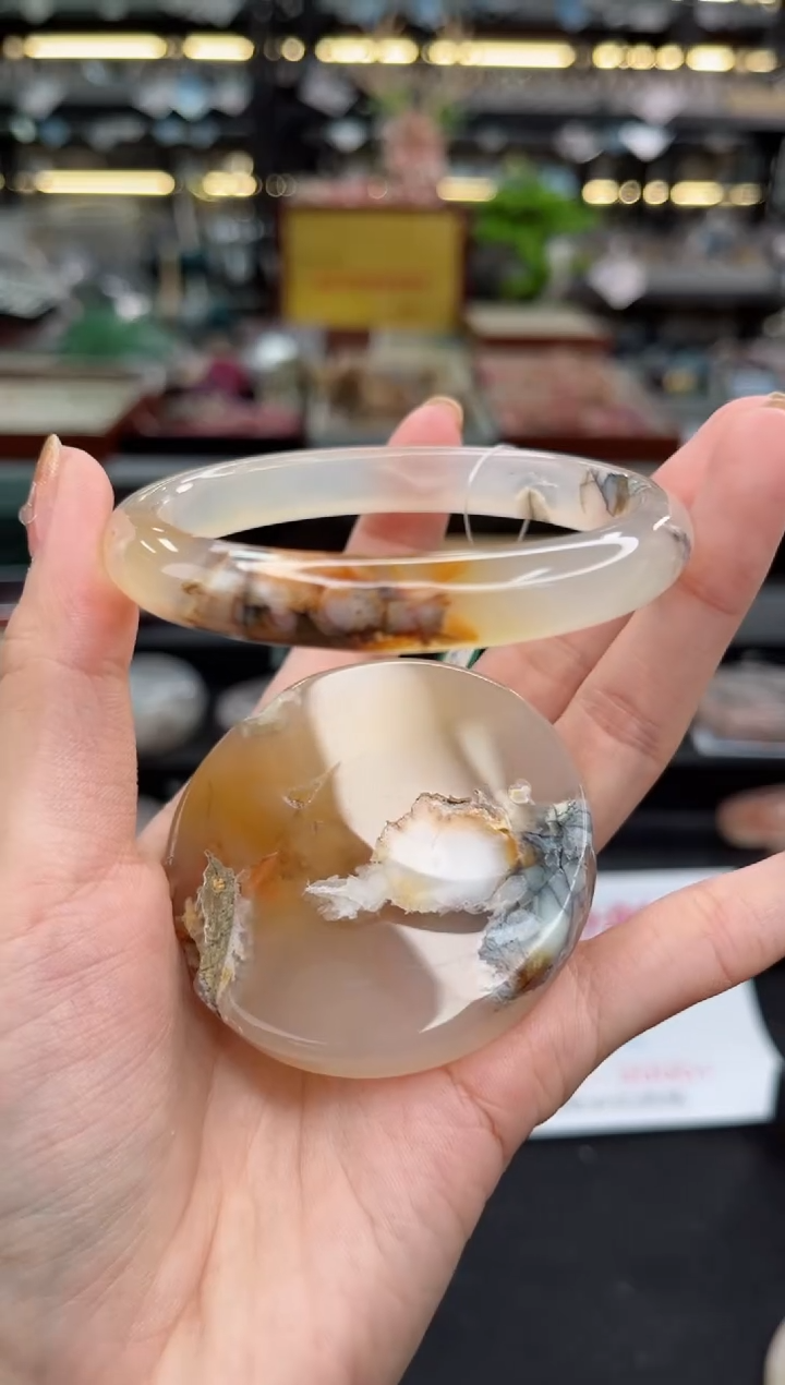 【闪购商品】石英质玉手镯未镶嵌60圈口（赠品镯心）34562572