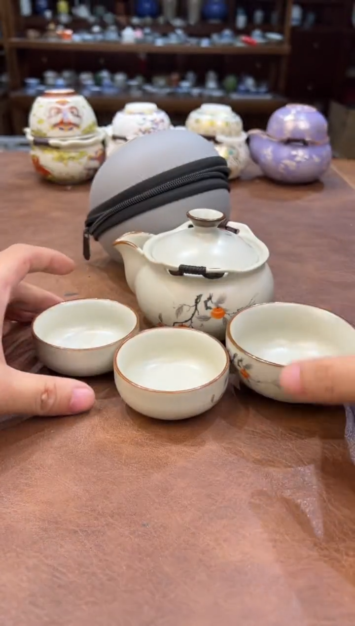 真的很便宜超好看会开片的旅行茶具