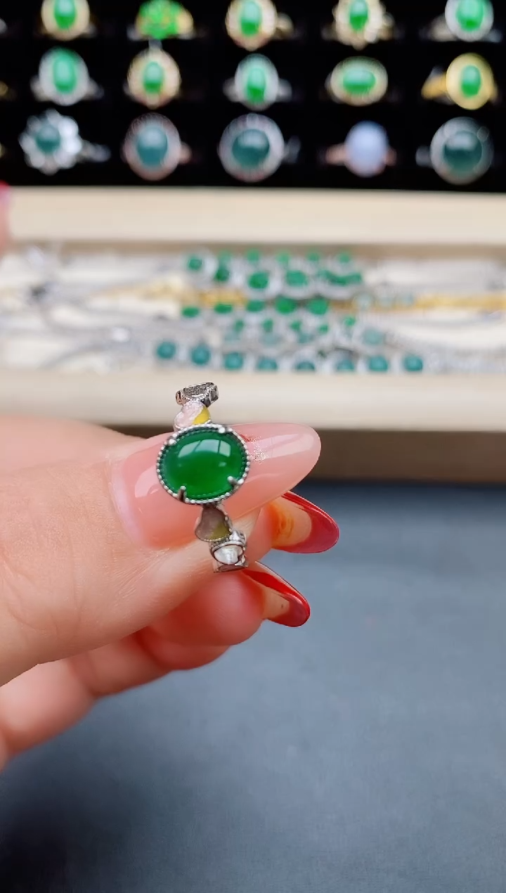 【闪购商品】翡翠戒指银S925镶嵌5080581