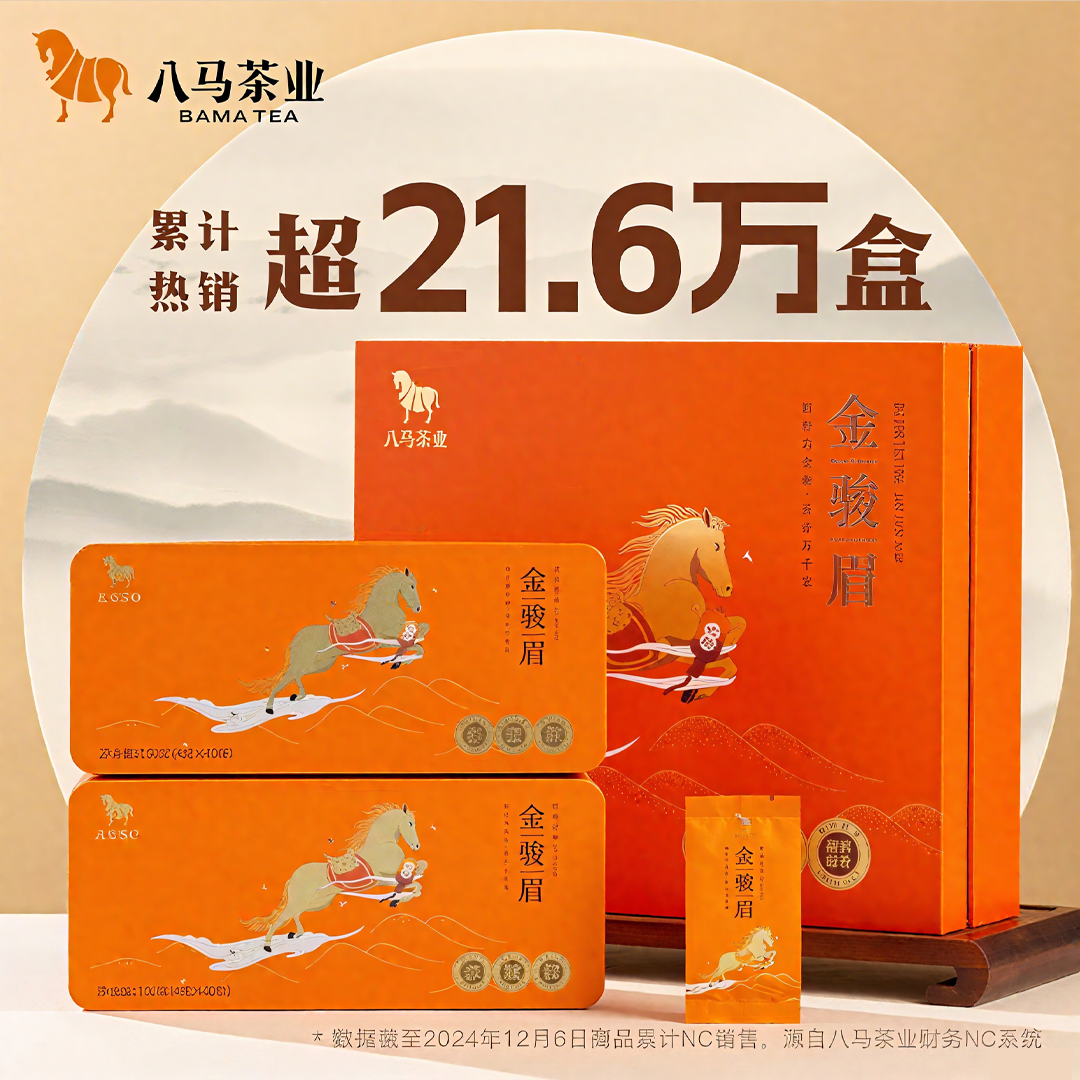 【中秋爆款茶叶礼盒】八马特级花果蜜香金骏眉中秋高端茶礼