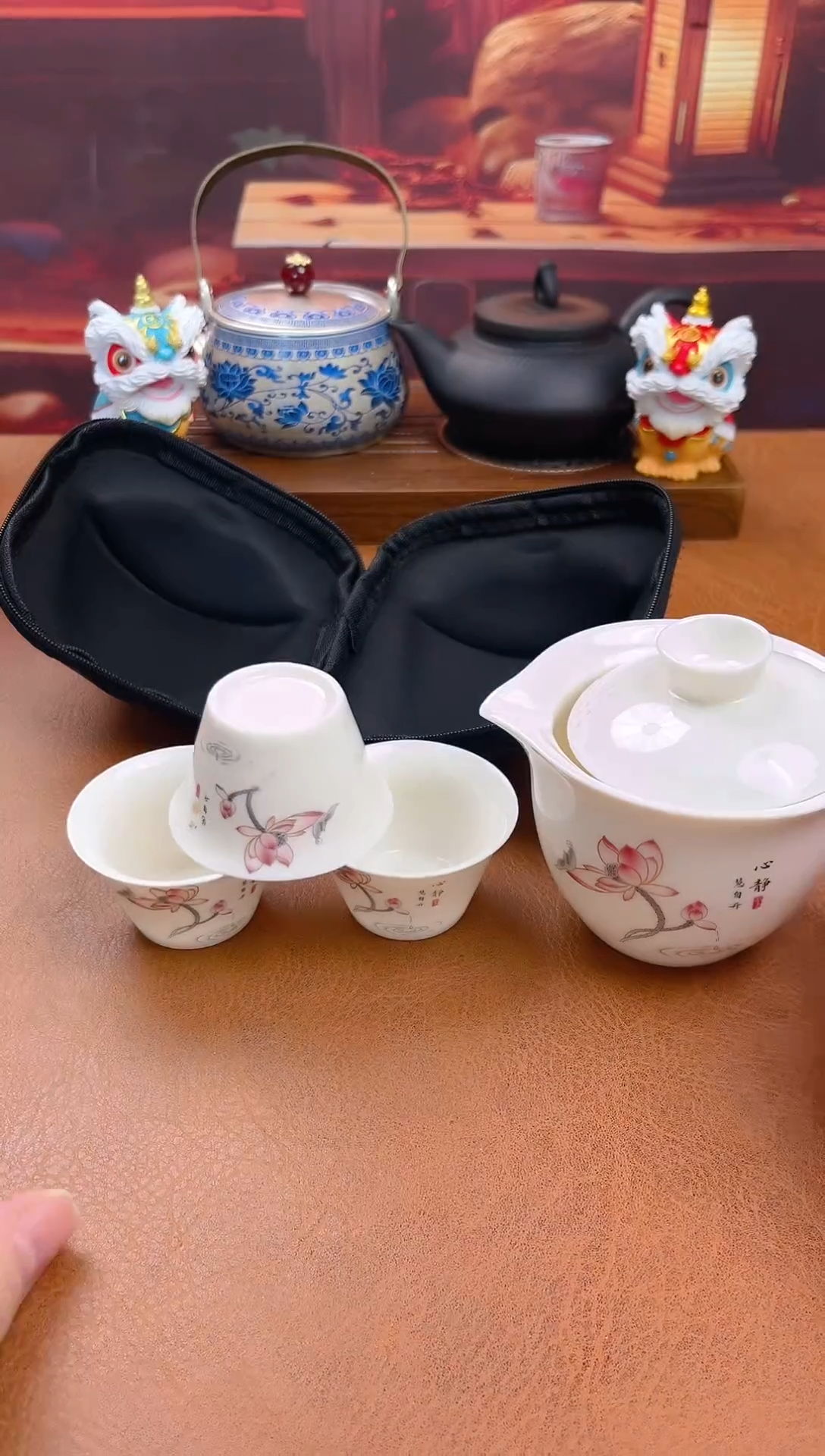 陶瓷茶具摆件旅行套组