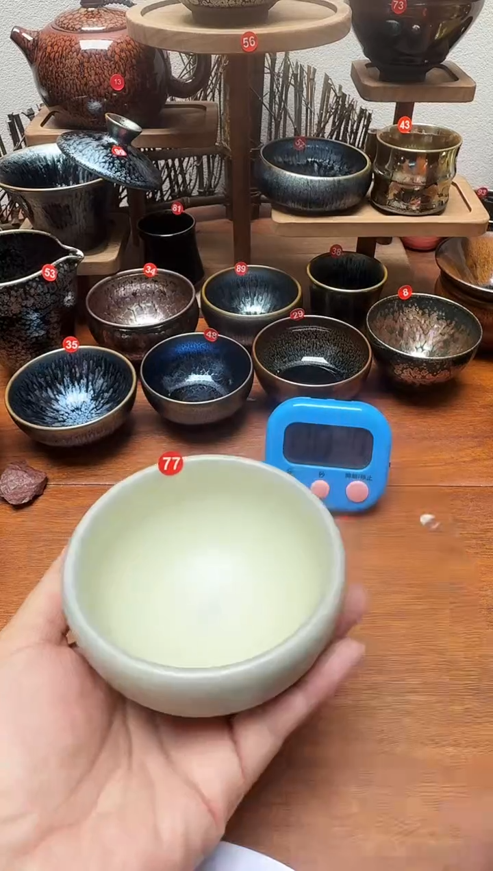 茶盏红*亮77号建盏工匠茶器