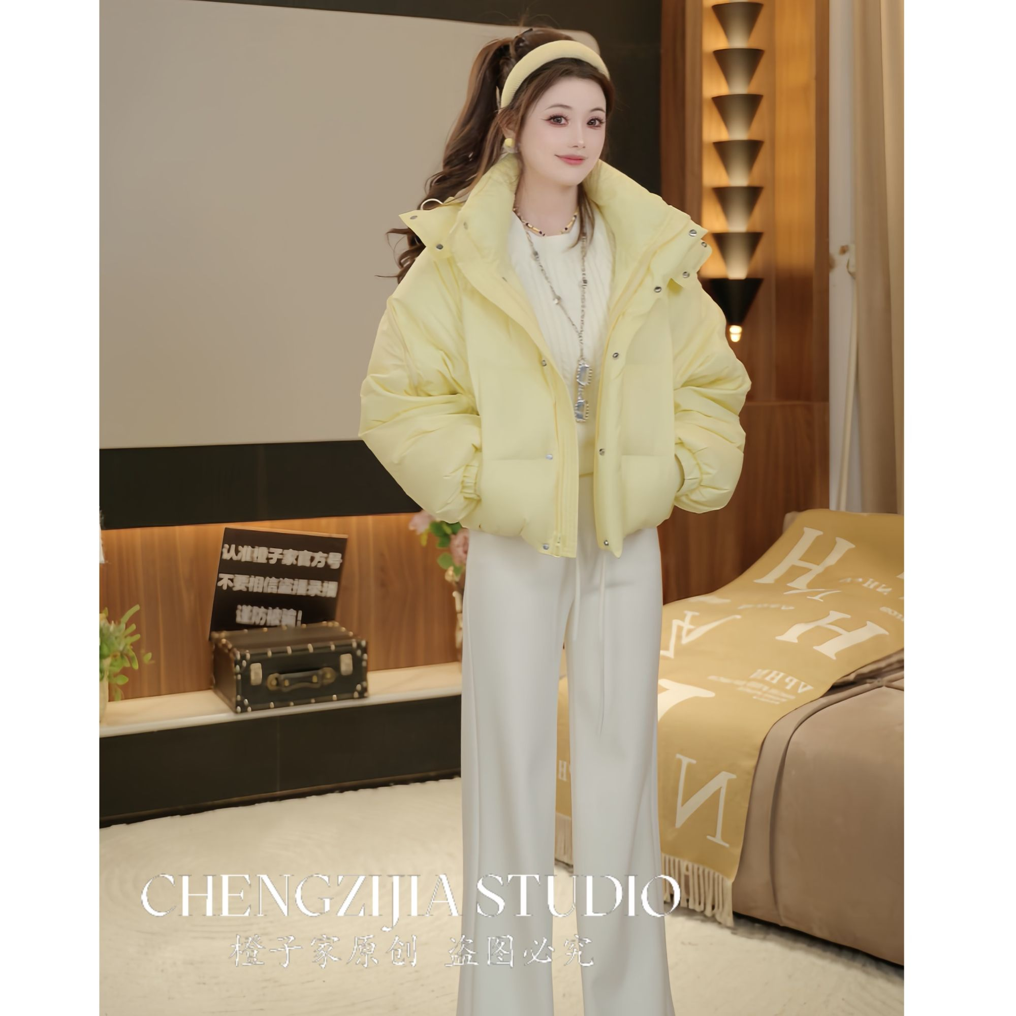 【裴诗婷】WT00073羽绒立领设计感袖子保暖外套05