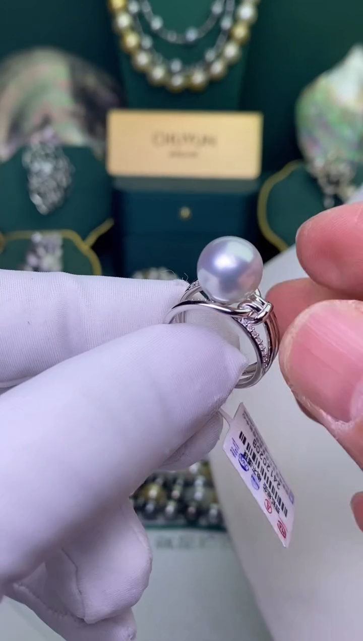 【闪购商品】海水珍珠戒指银S925镶嵌10-11