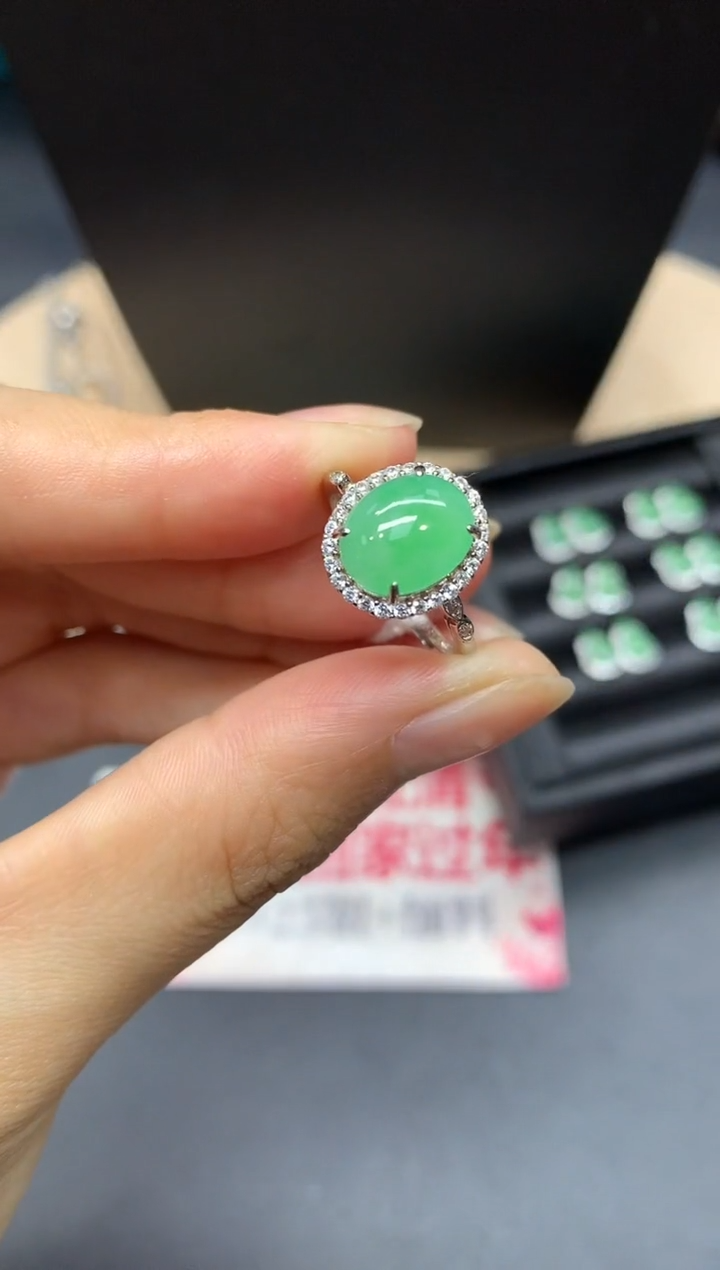 【闪购商品】翡翠戒指银S925镶嵌蛋面【无服务费】