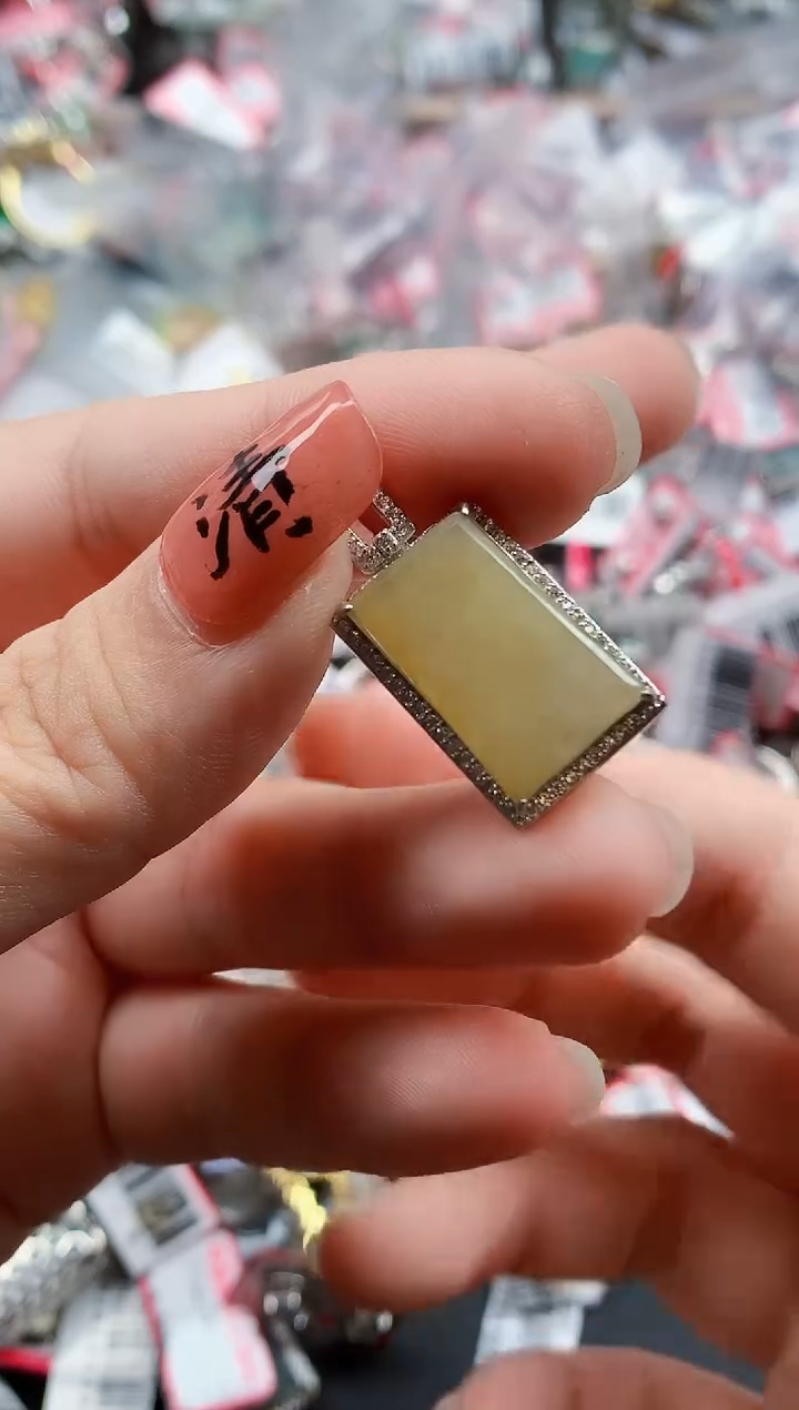 银S925镶嵌戒指翡翠天然A货缅甸翡翠