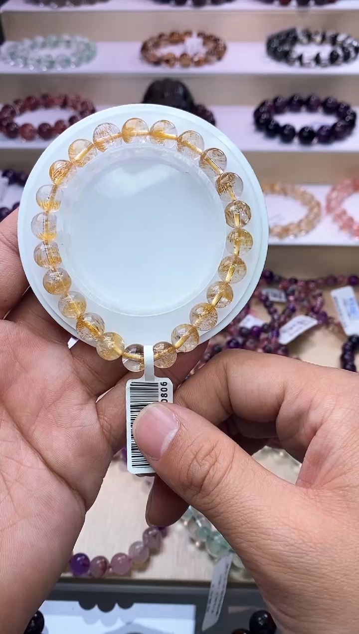 【闪购商品】水晶手链未镶嵌黄金超七单圈8m+