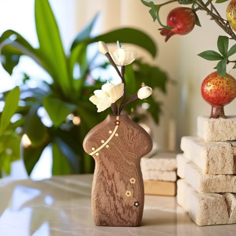 复古新中式桌面家居装饰干花花器