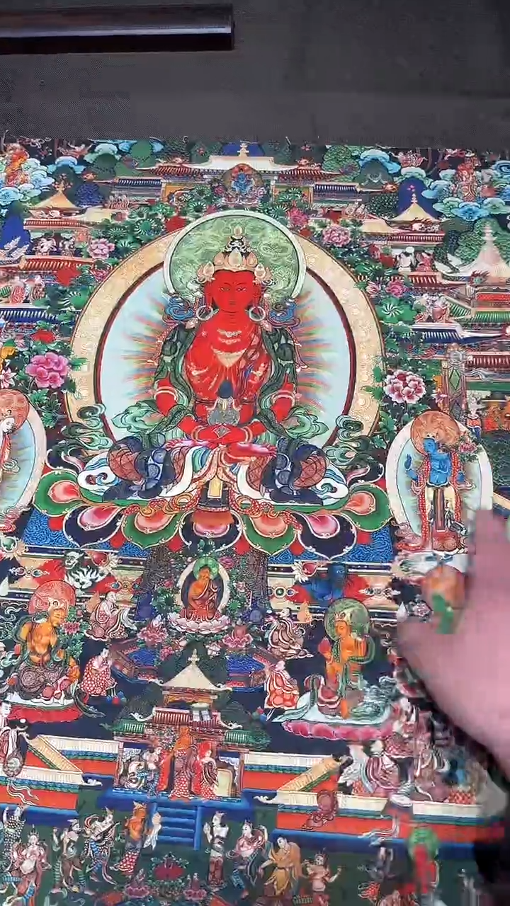 卷轴画【主播精品】高端卷轴画——唐卡008无量寿佛