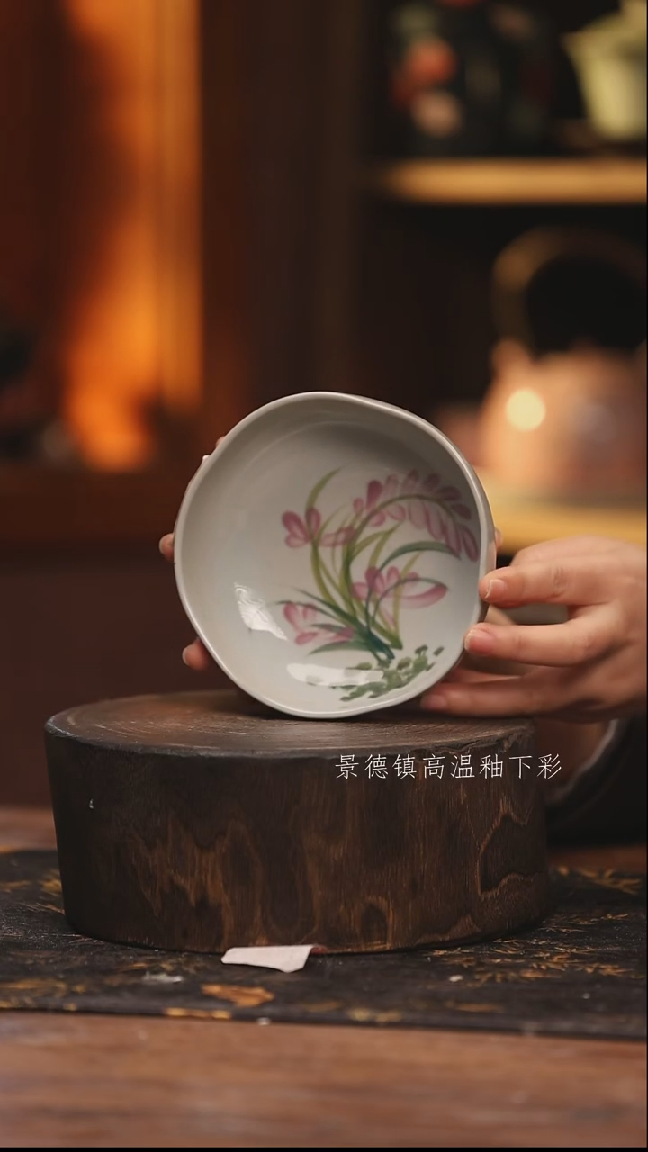 陶瓷景德镇高温釉下手绘陶瓷@L330@