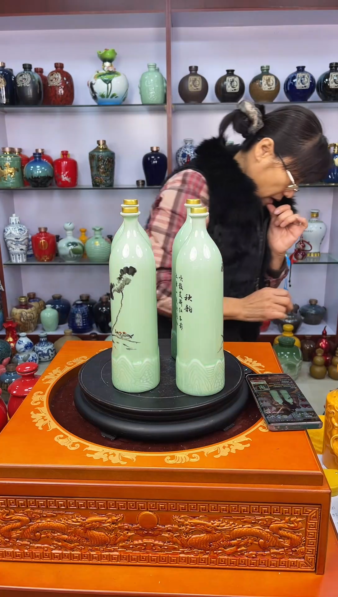 瓶瓷  1 斤装春夏秋冬一套4个      陶瓷空酒坛