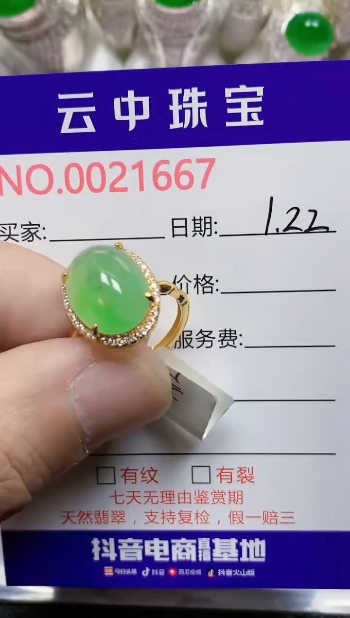 【闪购商品】翡翠戒指银S925镶嵌/1667