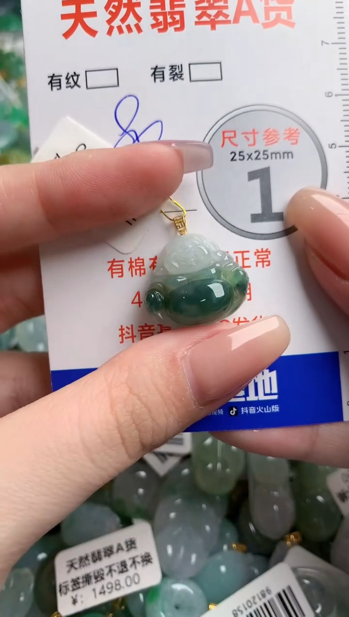 翡翠18K金镶嵌颈饰24001437