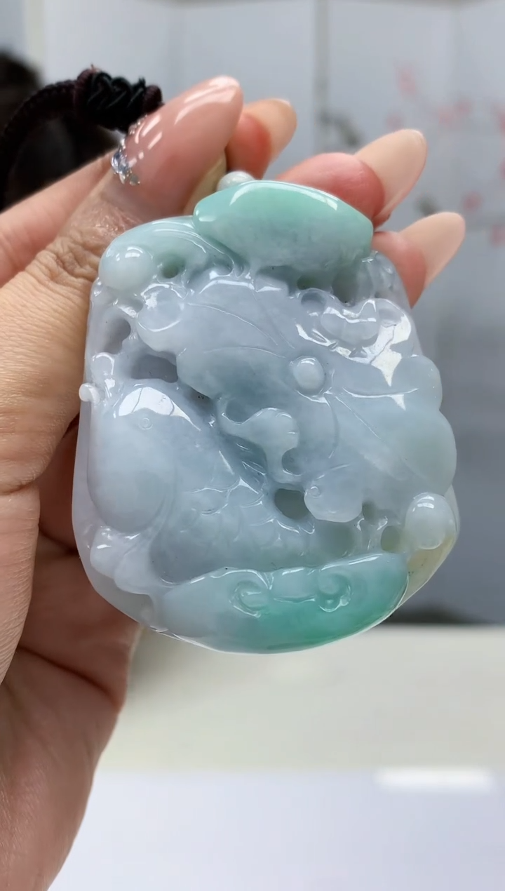 【闪购商品】定制翡翠未镶嵌4902MM-毛货挂件44