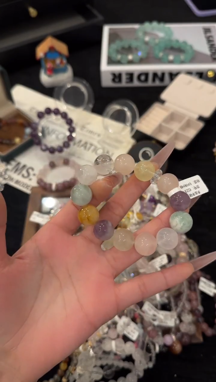 未镶嵌手链水晶多宝f2223