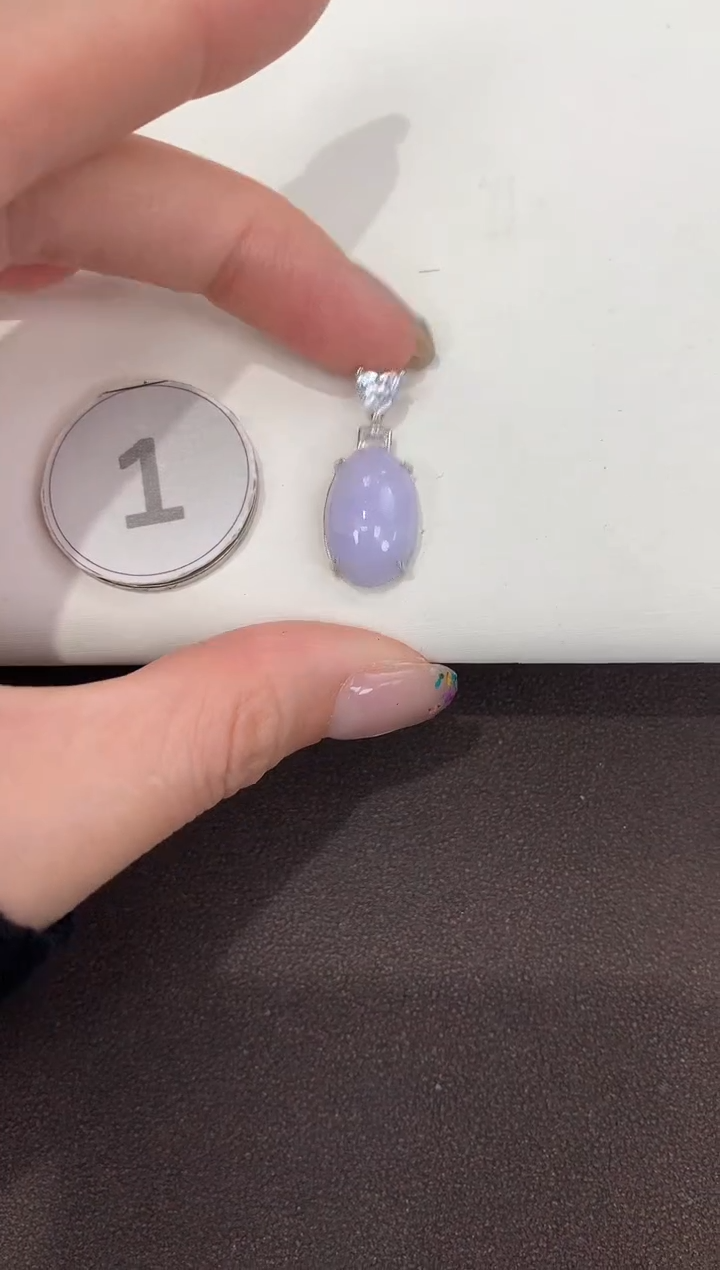 颈饰银S925镶嵌翡翠天然缅甸A货翡翠