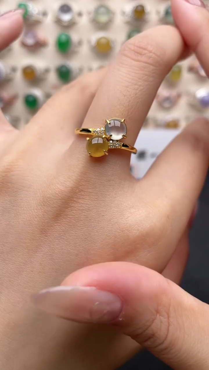 【闪购商品】翡翠戒指银S925镶嵌一物一证一礼盒