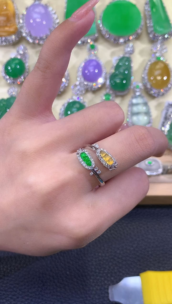 翡翠戒指18K金镶嵌夏日珠宝C38