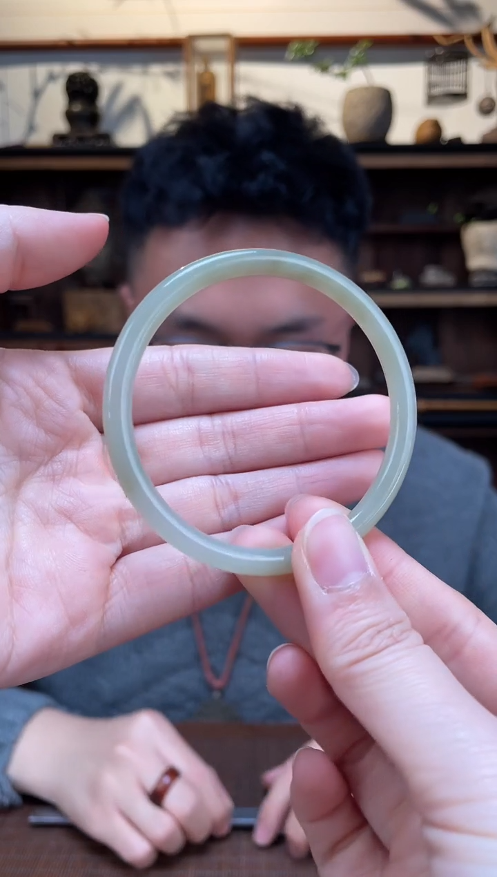 【闪购商品】和田玉手镯未镶嵌56#和田玉细镯HX