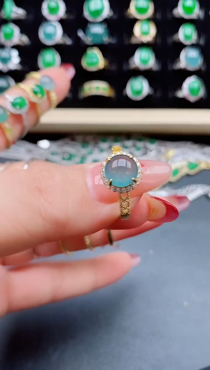 【闪购商品】翡翠戒指银S925镶嵌3131321