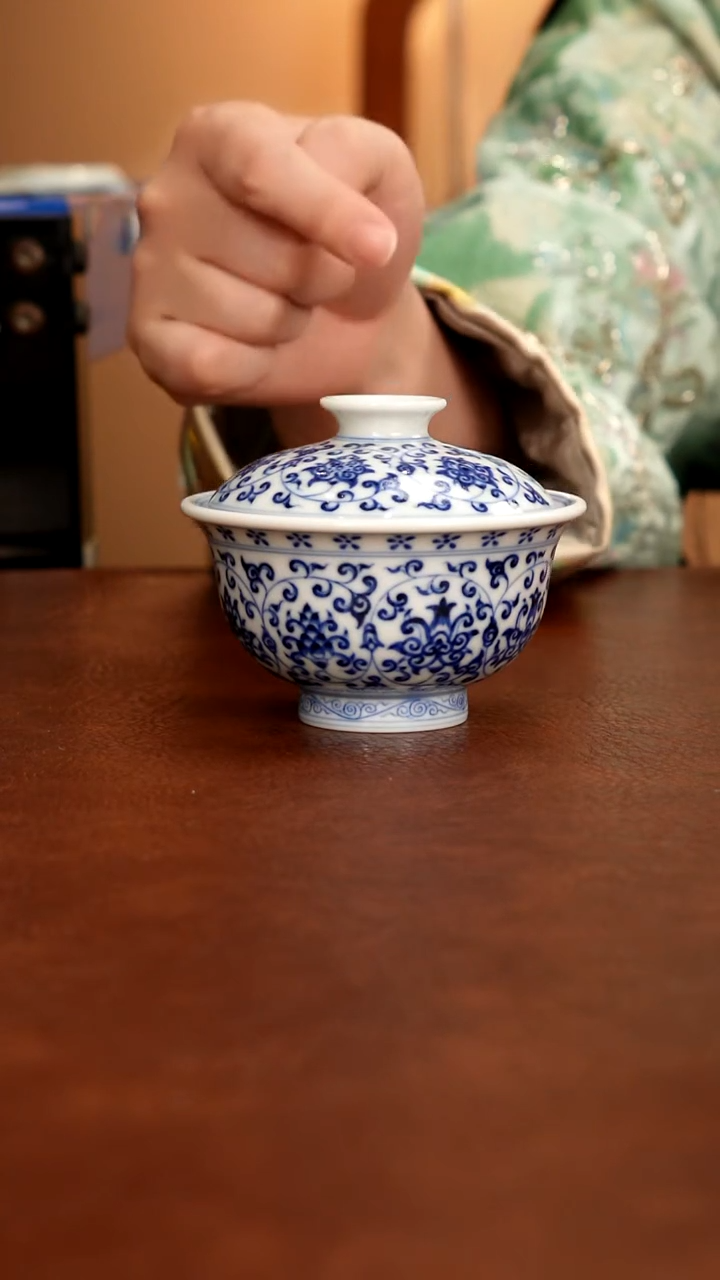 摆件陶景德镇瓷器，青花瓷手绘茶具~