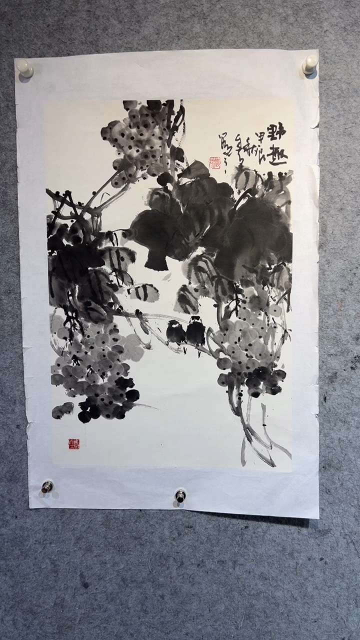 国画月**子张自学水墨国画88