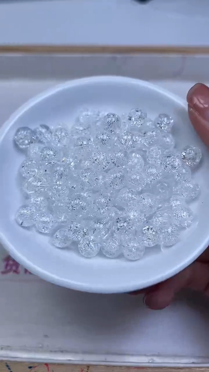 未镶嵌珠宝半成品水晶D681 白阿赛水晶8mm25个15元