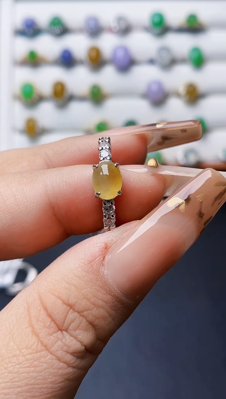 银S925镶嵌戒指翡翠0571