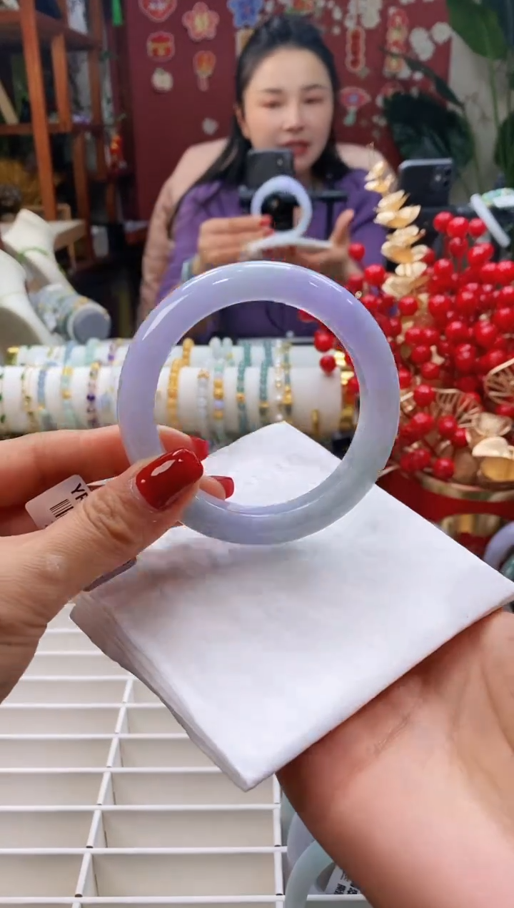 【闪购商品】翡翠手镯未镶嵌162浓紫56-58/12.4*9.9